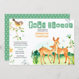  Cute Deer Boys Baby Shower  Invitation