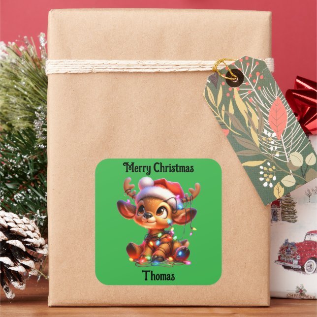 cute deer Christmas holiday Sticker (Holiday)
