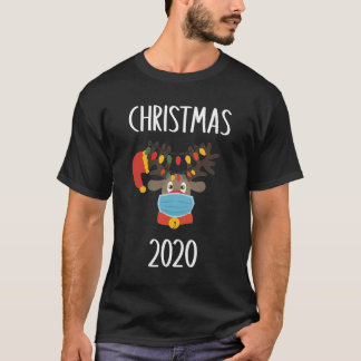 Cute Deer Face Mask Matching Christmas 2020 Pajama T-Shirt