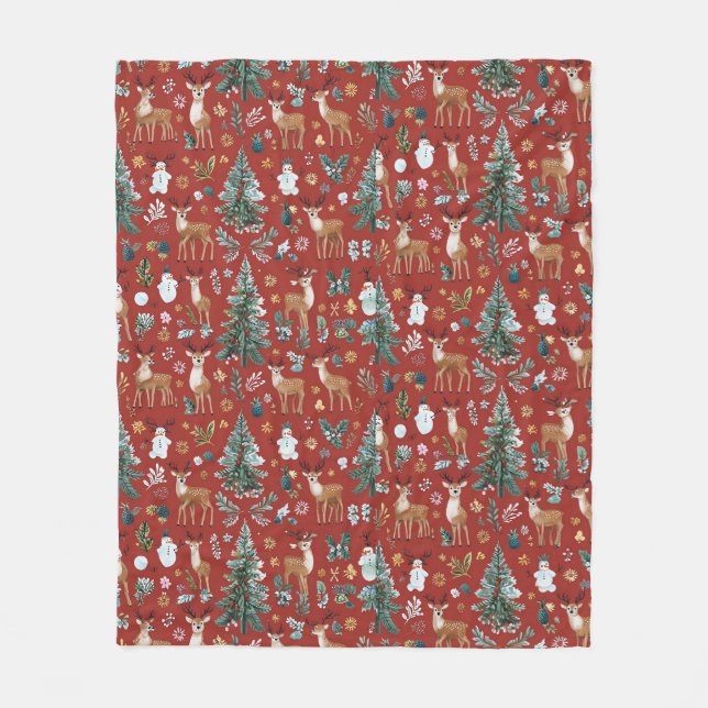 Cute deer fleece blanket (Front)