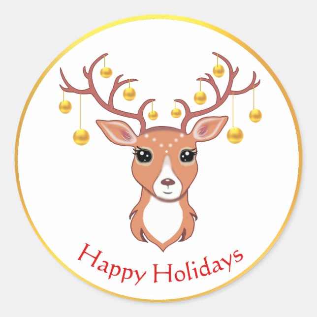 Cute Deer Sticker (Front)