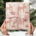 Cute Deer with Red Bow Neutral Christmas  Wrapping Paper<br><div class="desc">Add a touch of charm to your holiday gifts with this Cute Deer with Red Bow Neutral Christmas Wrapping Paper. Featuring an adorable pattern of deer in soft, neutral tones, each adorned with a festive red bow, this wrapping paper perfectly blends a cute and cozy Christmas theme. The neutral palette...</div>