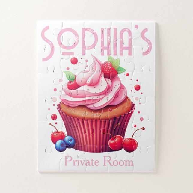 Cute Delicious Pink Strawberry Cupcake Puzzles  (Vertical)