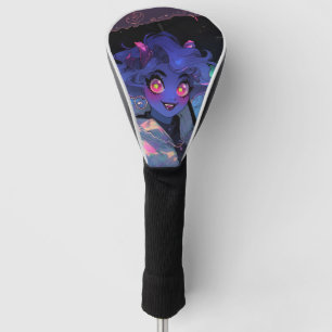Cute Demon Anime Girl in the Rain Golf Head Cover