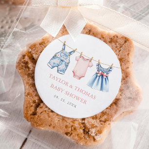 Cute Denim Blue Jean Girl Classic Round Sticker