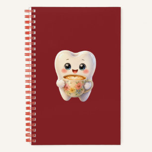Cute Dental Coffee Lover Kawaii Character Notebook