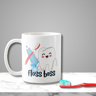Cute Dental Floss Boss Coffee Mug