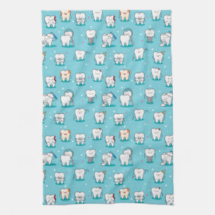 Cute Dental Pattern Kitchen Towel
