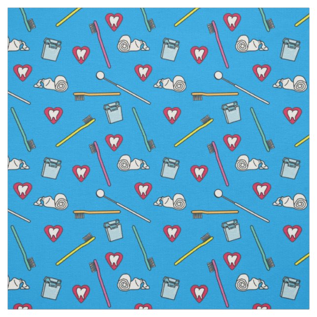 Cute Dental Supplies Fabric (Swatch)