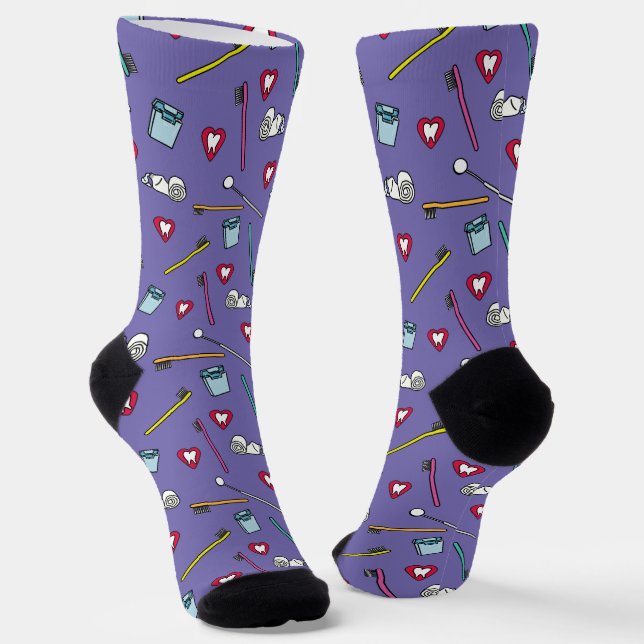 Cute Dental Tools Socks (Angled)