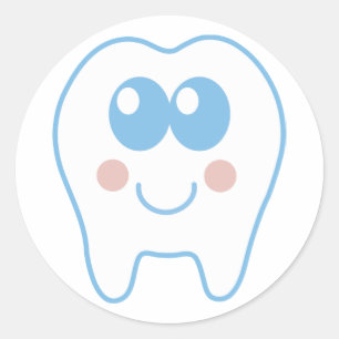 Cute Dental Tooth Classic Round Sticker