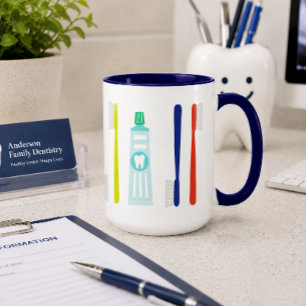 Cute Dental Toothpaste Toothbrush Mug