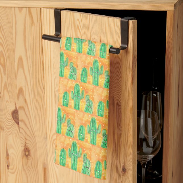 Cute Desert Cactus Kitchen Towel (Thirds Fold)