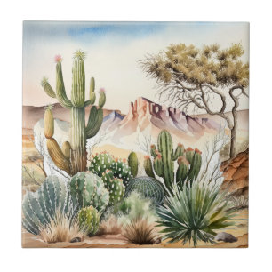 cute desert cactus lovers  tile