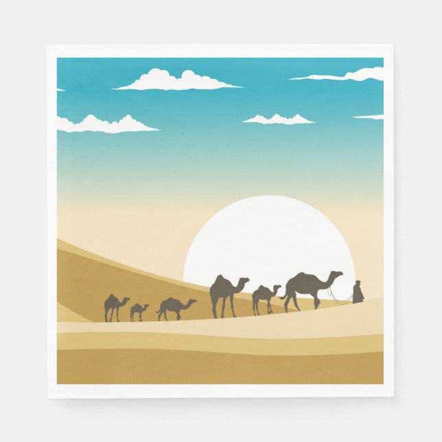 cute desert camel party  napkin (Front)