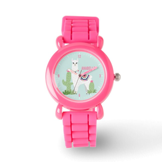 Cute Desert Llama Personalized Girl's Watch (Front)