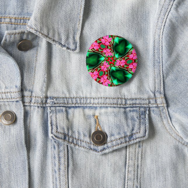 Cute Desert Rose Pattern 2 Inch Round Button (In Situ)
