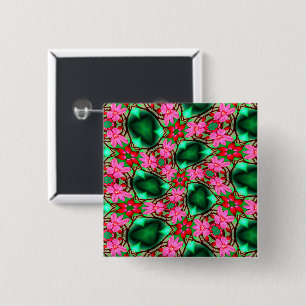 Cute Desert Rose Pattern 2 Inch Square Button