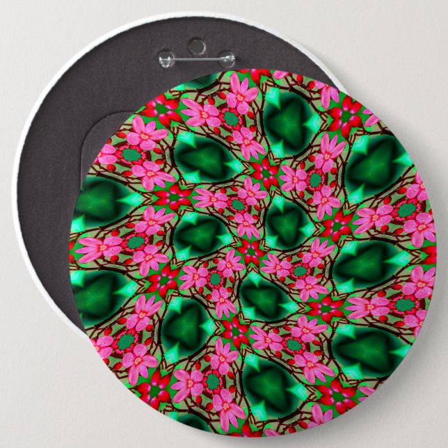 Cute Desert Rose Pattern 6 Inch Round Button (Front & Back)