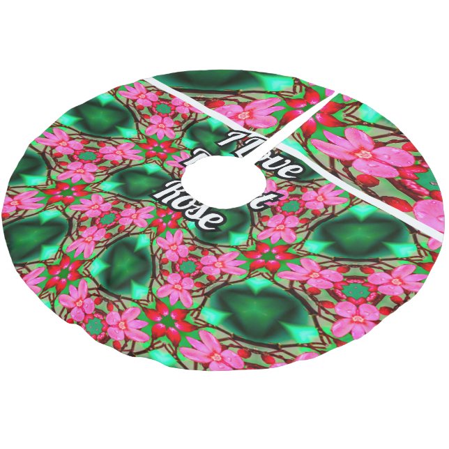 Cute Desert Rose Pattern Brushed Polyester Tree Skirt (Angled)