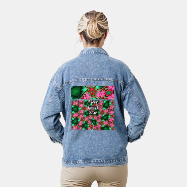 Cute Desert Rose Pattern Denim Jacket (Model)