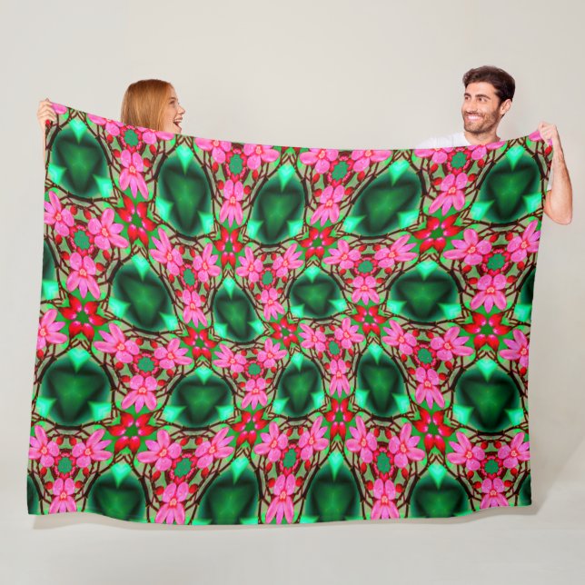 Cute Desert Rose Pattern Fleece Blanket (In Situ)