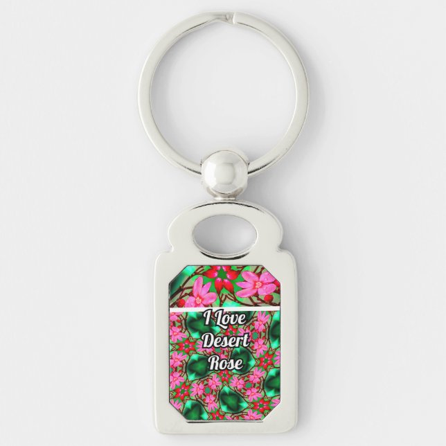 Cute Desert Rose Pattern Keychain (Front)