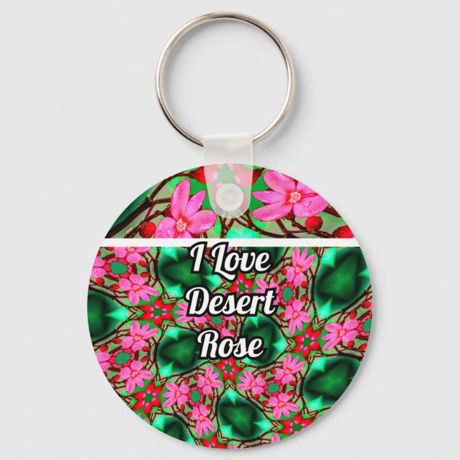 Cute Desert Rose Pattern Keychain (Front)