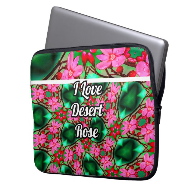 Cute Desert Rose Pattern Laptop Sleeve (Front Left)