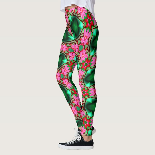 Cute Desert Rose Pattern Leggings (Left)