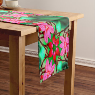 Cute Desert Rose Pattern Short Table Runner