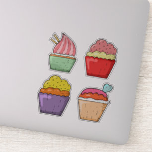 Cute desert set of 4 Laptop Stickers
