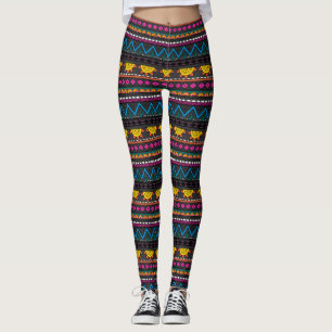 Cute Desert Southwest print leggings, Grey, Multi Leggings