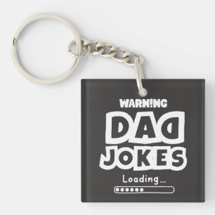 Cute Design Dad Jokes Loading For Father's Day Keychain