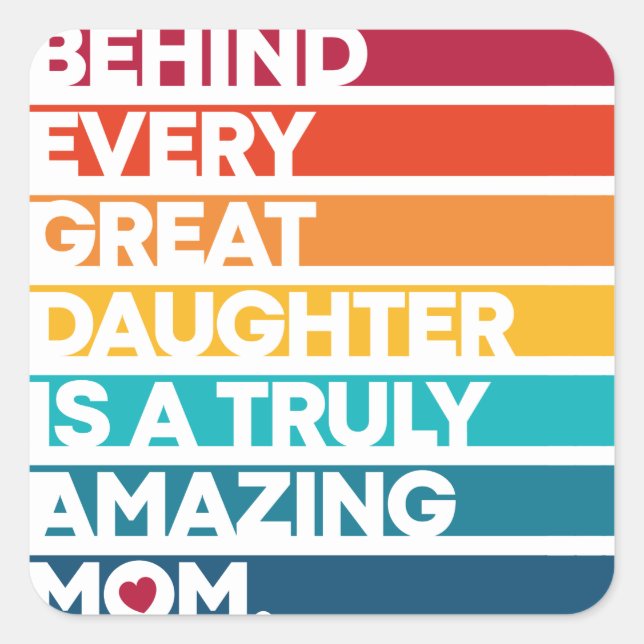 Cute Design Expression Text for Mother's Day  Square Sticker (Front)