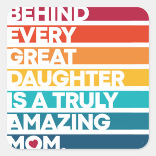 Cute Design Expression Text for Mother's Day  Square Sticker