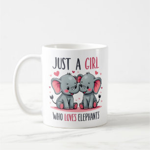 Cute design featuring two young elephants in love. coffee mug