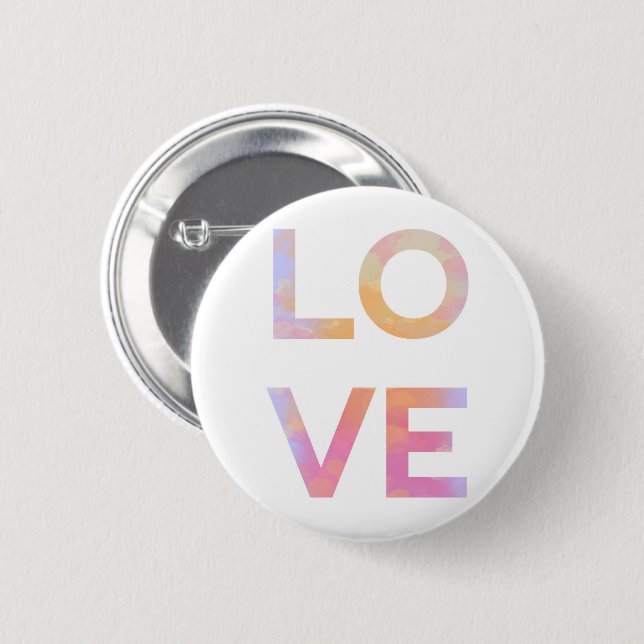 Cute design with positive word LOVE 2 Inch Round Button (Front & Back)