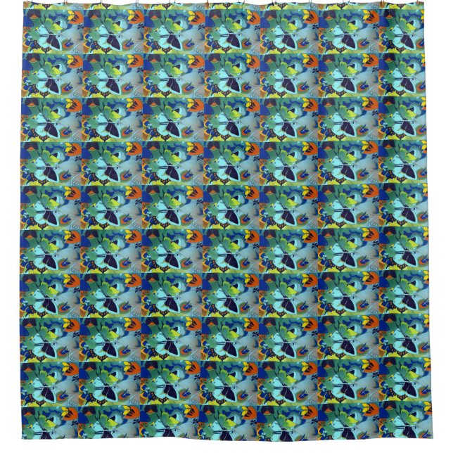 Cute Designed Blue Butterfly Collage Printed (Front)