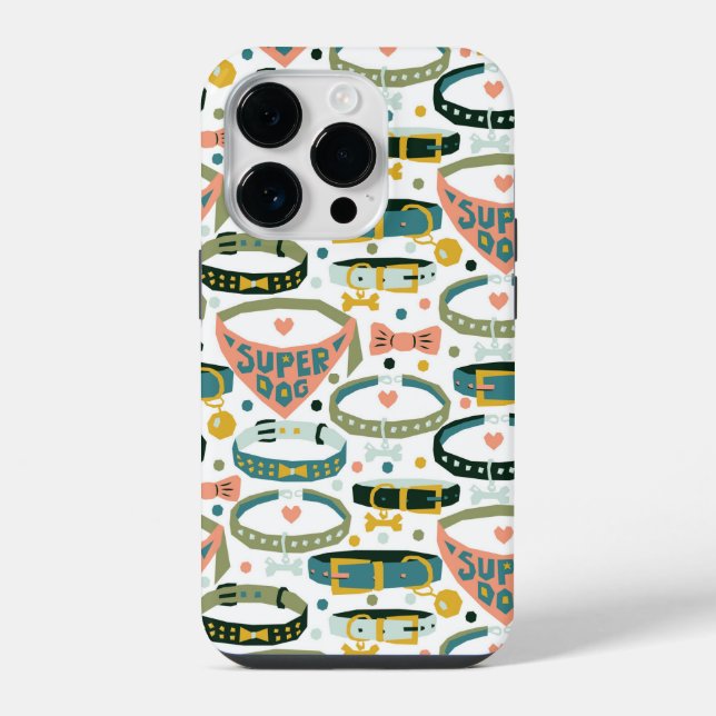 Cute Designer Dog Collars iPhone Case (Back)