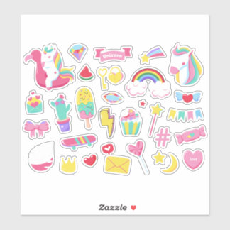 Cute Designs Bundle Unicorn Girls Fairy Stickers