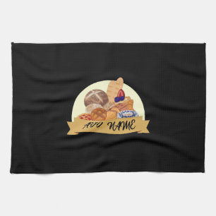 Cute dessert Bread baking bakery custom name Kitchen Towel