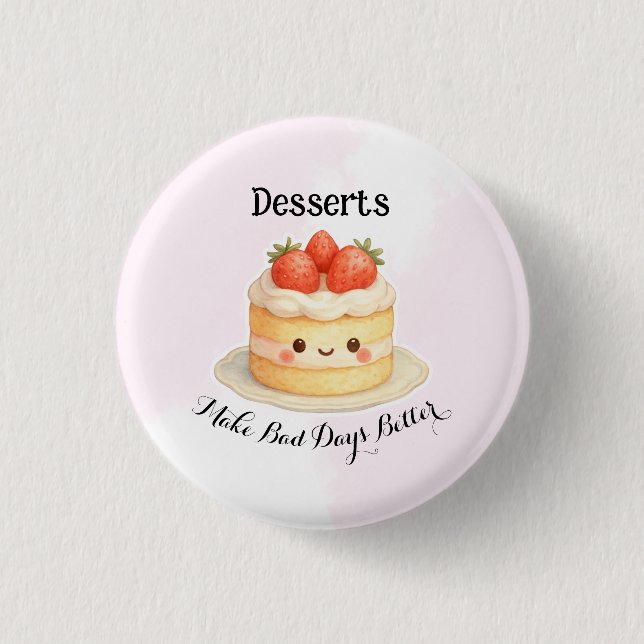 Cute Dessert Button Pin (Front)