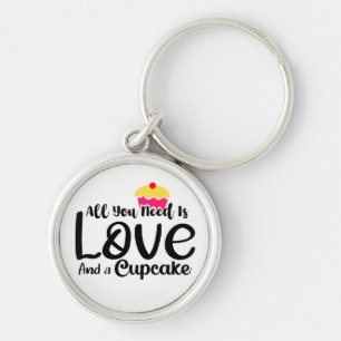 Cute Dessert Lover Baking Funny Foodie Cupcake Keychain