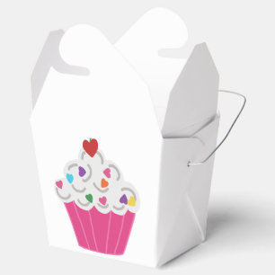Cute Dessert Pink Cupcake Favor Box