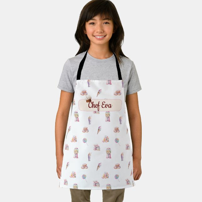Cute Dessert Sweet Treats Personalized Kids Apron (Insitu)
