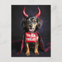 Cute Devil Dog Puppy Type Trick or Treat Halloween