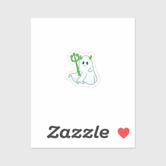 Cute Devil Ghost with Green Trident (Sheet)