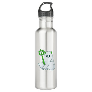Cute Devil Ghost with Green Trident 710 Ml Water Bottle
