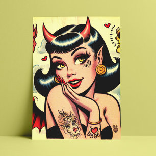 Cute Devil Girl Postcard